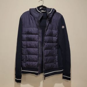 Moncler Maglia Men's Navy Blue Puffer  jacket coat size XL extra large Hood